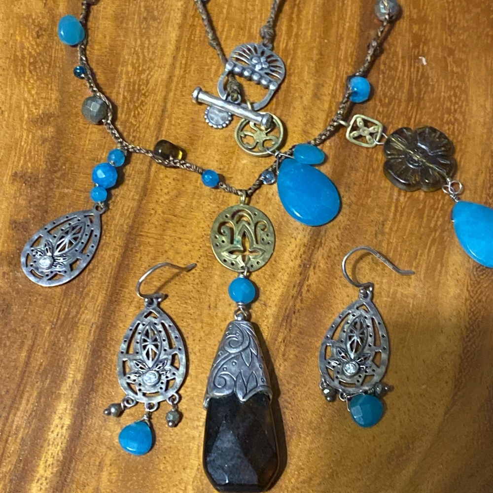 N2340 Elegant SILPADA sterling Silver, Smokey quartz necklace Boho style
36”